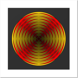 Fuzzy Circular Logic Yellow 3 Posters and Art